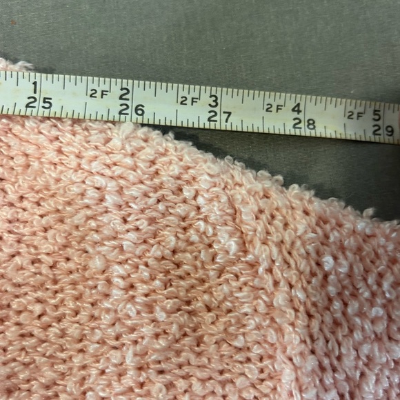🌸”Karen Scott Vintage Baby Pink Nubby Knot Open Front Cardigan w/ Pockets Size L - Picture 16 of 17